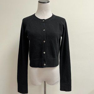 Oats cashmere black cropped cardigan sweater M